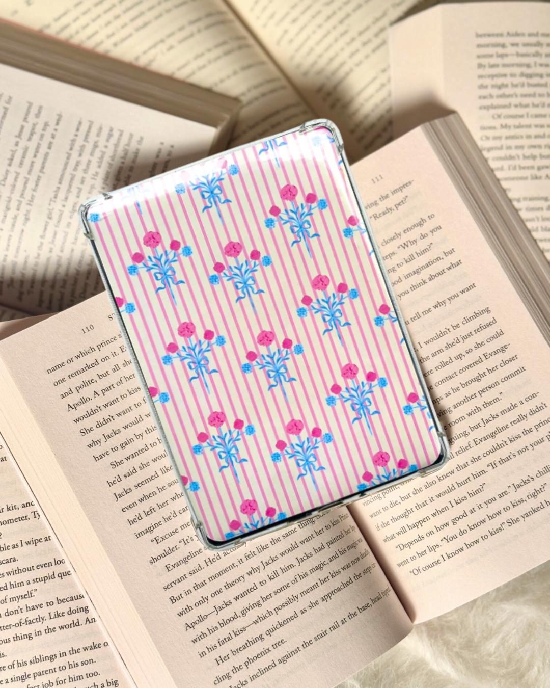 Striped Floral Kindle Insert, Kindle Accessories, Bookish, Book Lover Gift